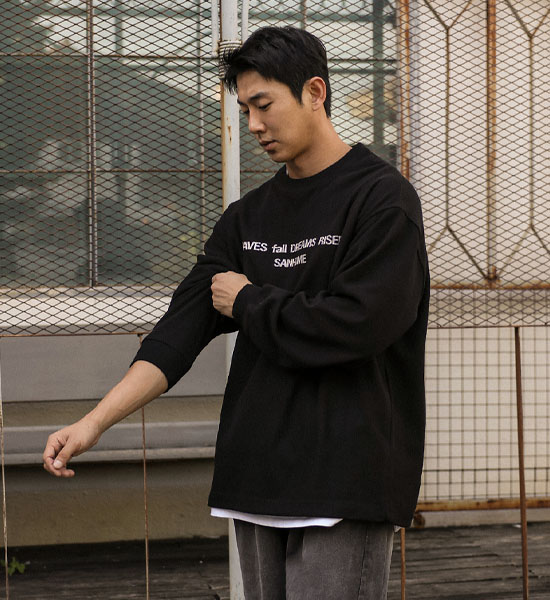 (XL-6XL)<br>칼차키 니트지 長袖Tシャツ 3525