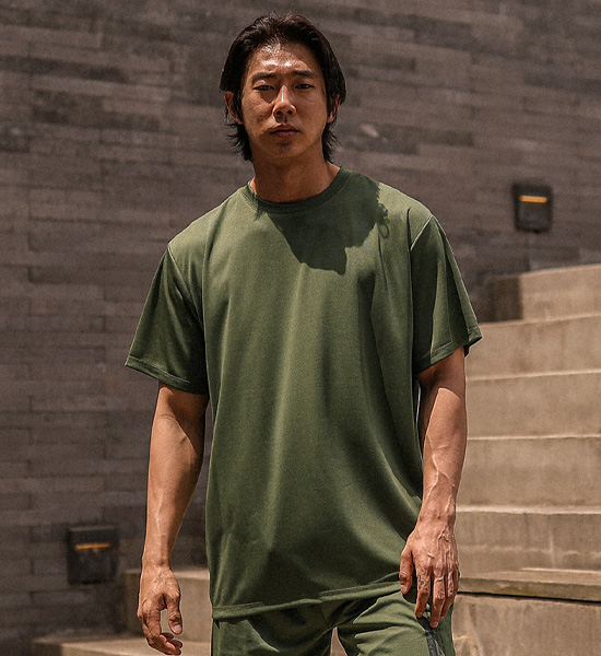 (M-6XL)<br>폼페이 メッシュ半袖Tシャツ<br><font color="#072c81"><B>[ W.DNA ]</B></font>