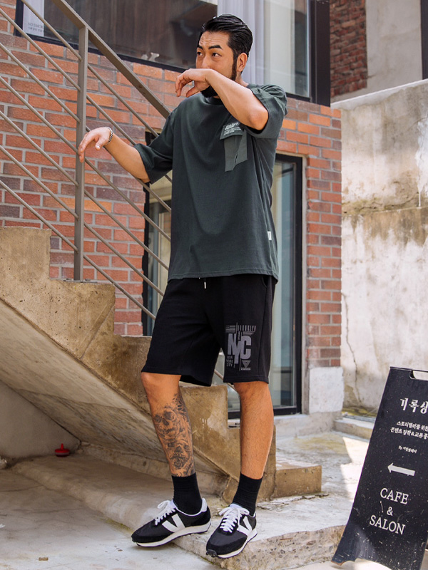 (M-6XL)<BR>아이다호 NYC バンディング半ズボン