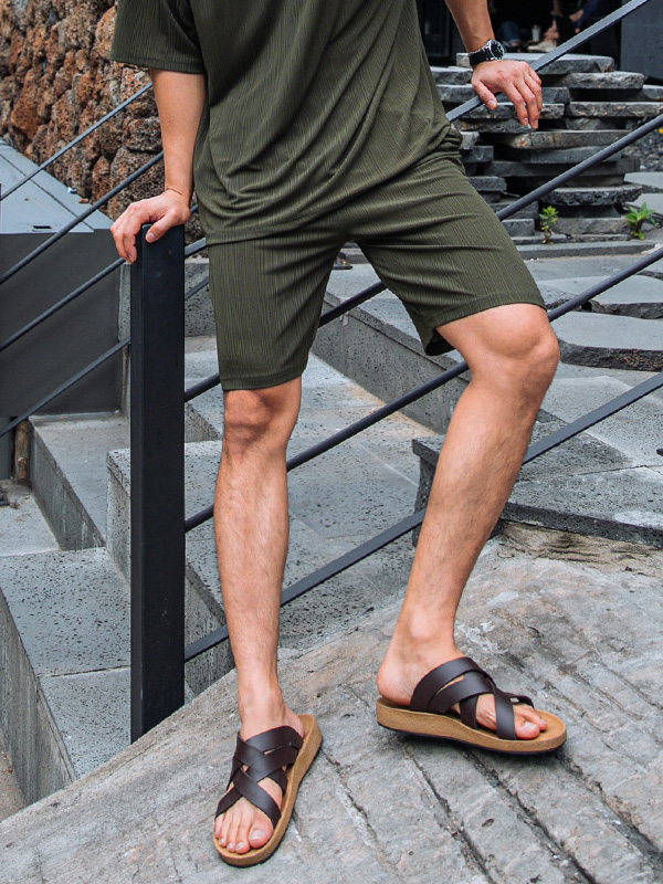 (L-5XL)<BR>리스터 プリッツ バンディング半ズボン