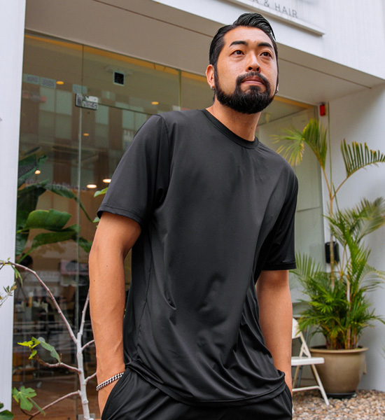 (M-6XL)<br>クールな 촉감 機能性 半そでティー<br><font color="#224f20"><B>*長さを選択 (基本的な,ロング+6cm)</B></font>