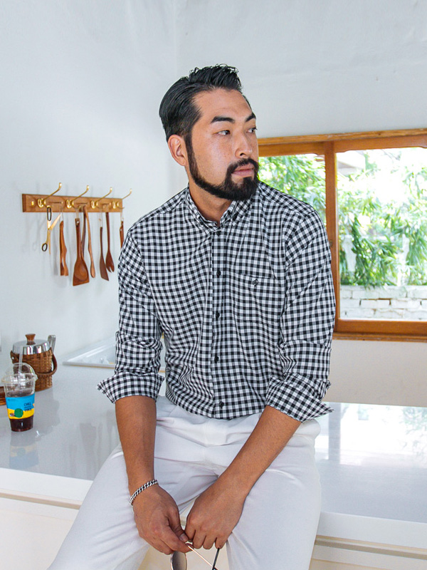 (M~4XL)<br>真 좋은 小さなチェック柄のシャツ