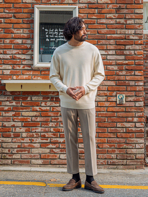 (L-5XL)<br>루어만 ラウンドニット<br><font color=