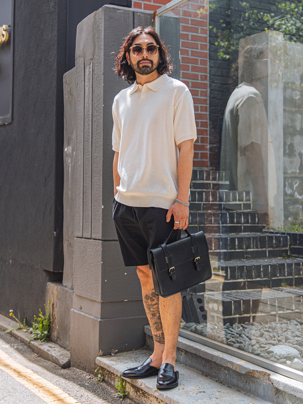 (L-5XL)<br>티오가 半袖襟ニット