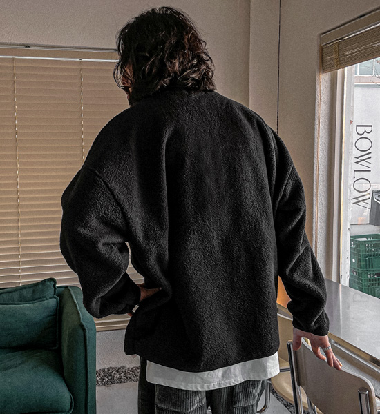 (XL-6XL)<BR>캐니트 フリース ハーフジップアップ <br><font color="#098a09"><B>長さを選択 (基本的な,ロング+6cm)</B></font>