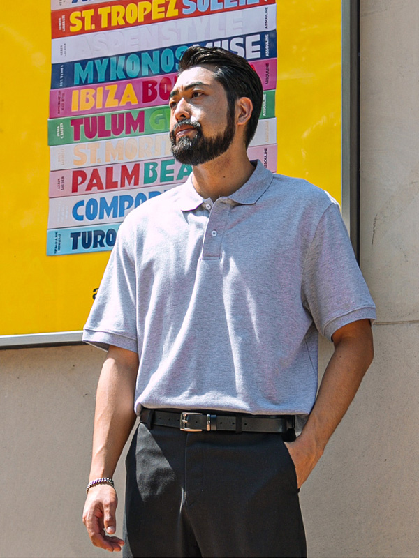 (L~6XL)<br>린제이 半袖襟Tシャツ