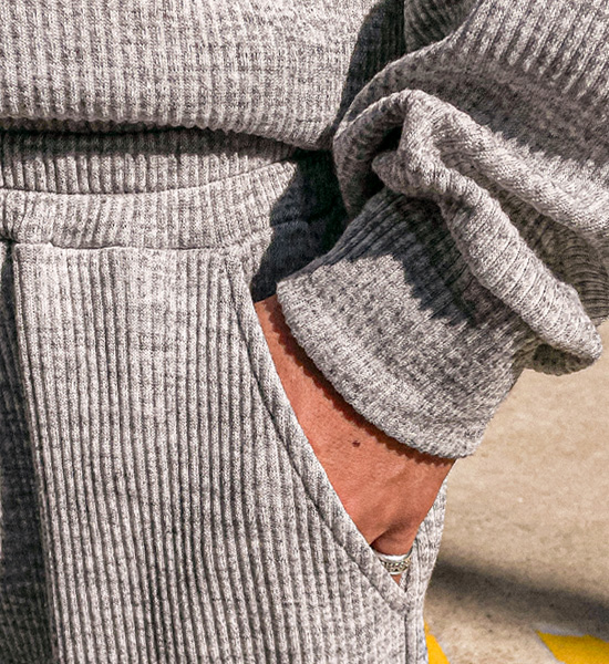 (XL-6XL)<BR>언파단 골지세트(맨투밴/ハーフジップアップ+バンディングパンツ)