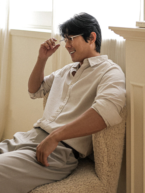 코머 시어서커 ストライプシャツ