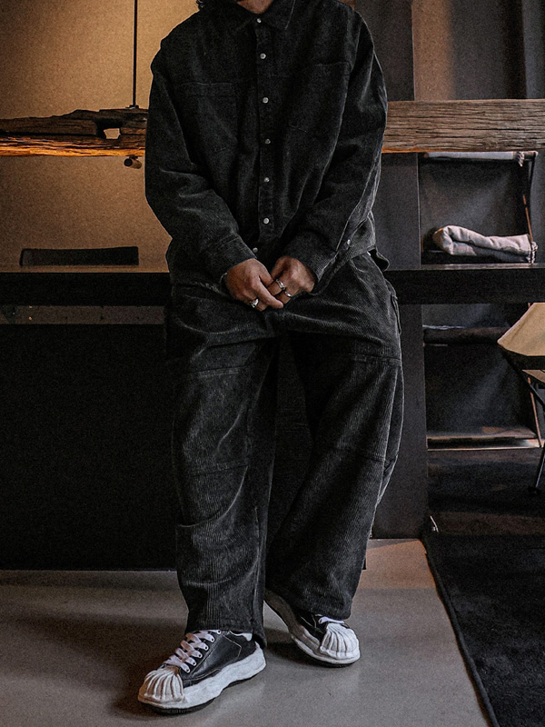 (XL-6XL)<br>쥬이카 顔料 골덴셔츠+노라이카 ワイドフィット 顔料<BR>골덴카고 バンディングパンツ