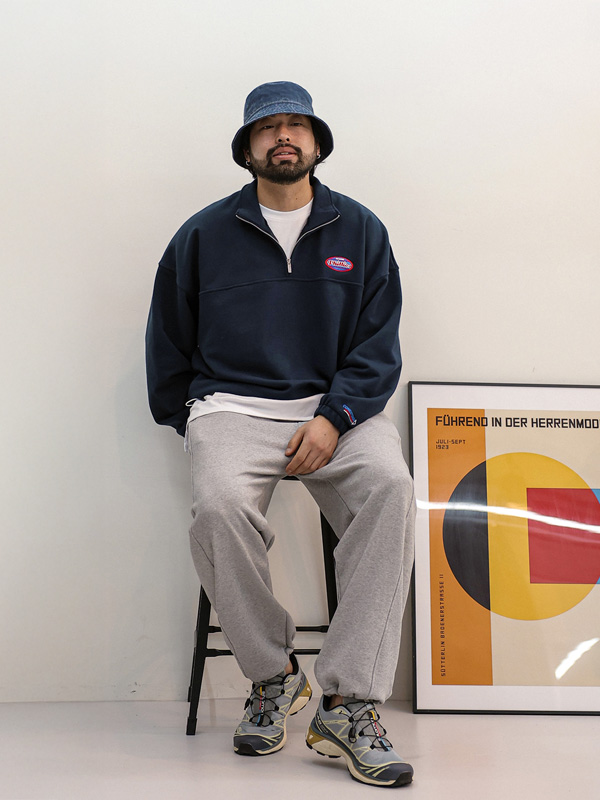 (XL-6XL)<BR>치리아코 ハーフジップアップ