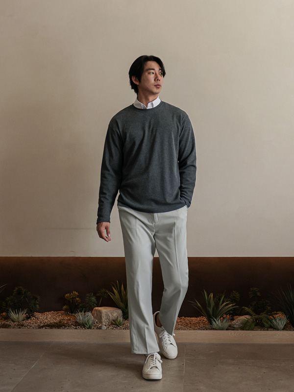 (L-5XL)<br>하브란 ワッフル 長袖Tシャツ<BR><B><FONT COLOR="#ff4800">[追加割引]</FONT></B>