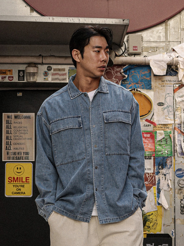 (M-3XL)<BR>히드리코 デニムシャツ 11938