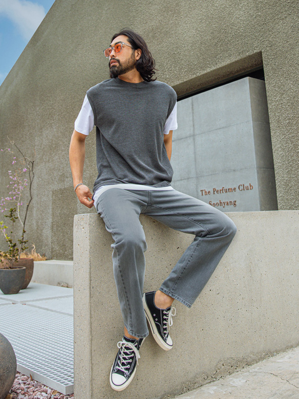 (L~6XL)<br>브런스 半そでティー