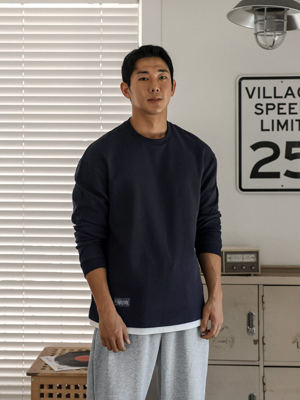 (L-5XL)<br>딥코브 レイヤード 長袖Tシャツ