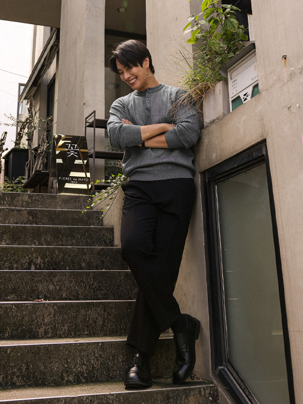 빌라리카 ヘンリーネック リブニット