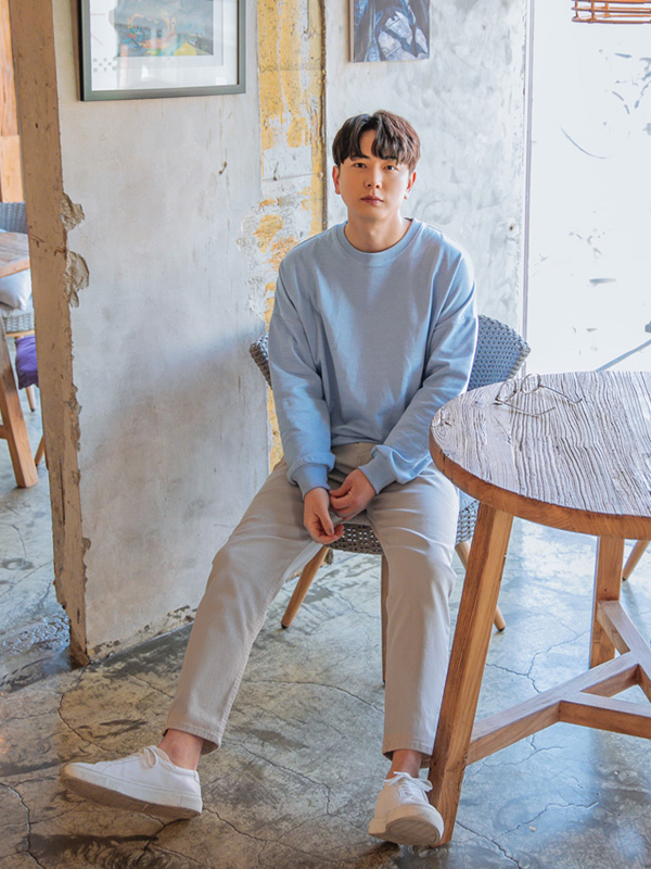 (L-5XL)<br>코리닝 무지 マンツーマン