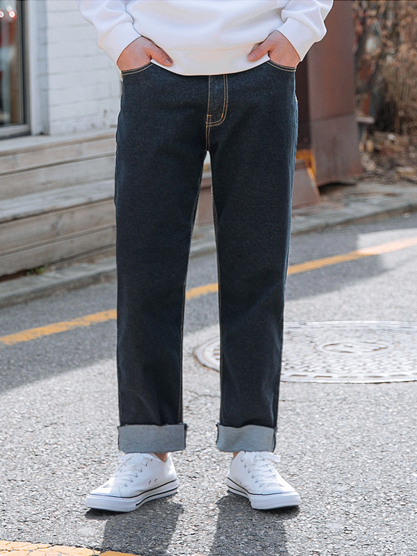 (M-5XL)<BR>킬번 フェードなし ノンウォッシュデニムパンツ <br><font color="#098a09"><B>長さを選択 (基本的な,ロング+10cm)</B></font>