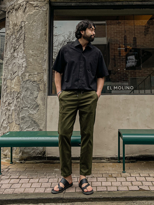 (M-4XL)<BR>로콤 スリムフィット バンディングパンツ H4006<br><font color="#fb5ec9"><B>[1+1]</B></font>