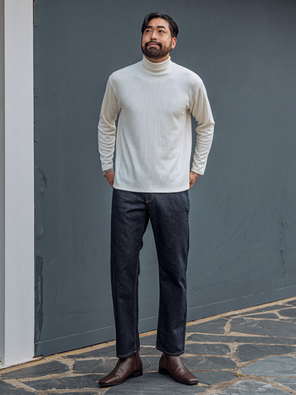 (L-4XL)<br>로스라고 肋骨のある 목폴라니트