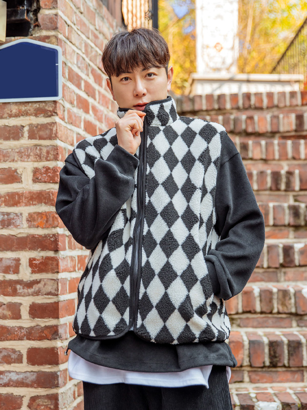 (M~5XL)<BR>자이언츠 체커보드 ベスト