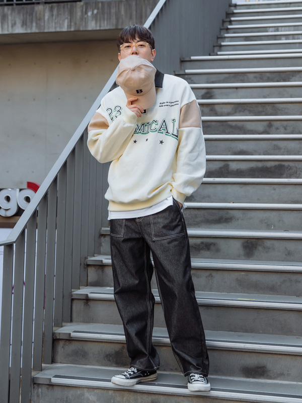 (XL-6XL)<br>쿤누라 カラー 起毛マンツーマンTシャツ