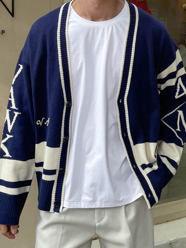 (L-5XL)<BR>소퍼튼 ニットカーディガン