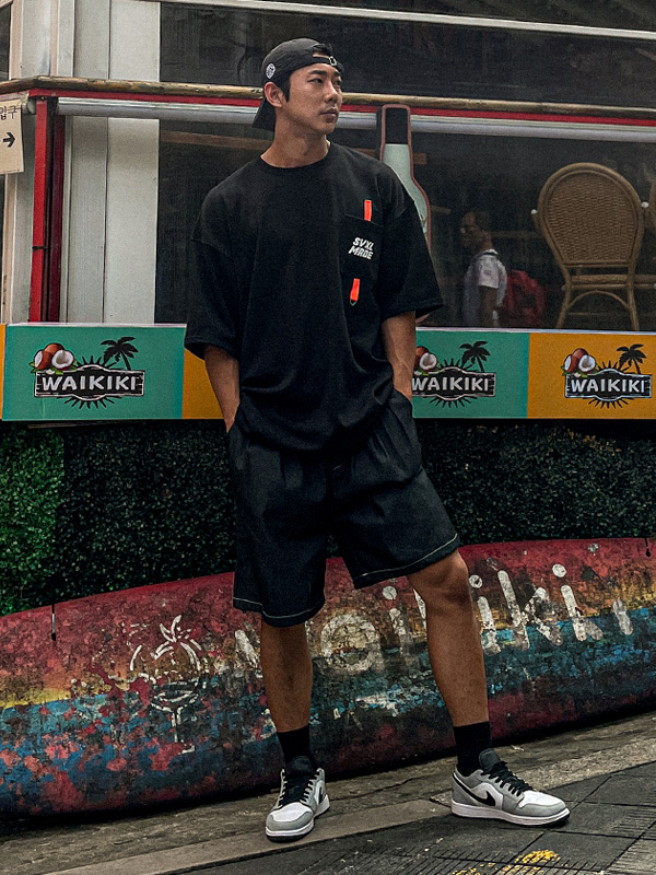 (XL-6XL)<BR>라리야 リネンノンウォッシュジーンズ バンディング半ズボン