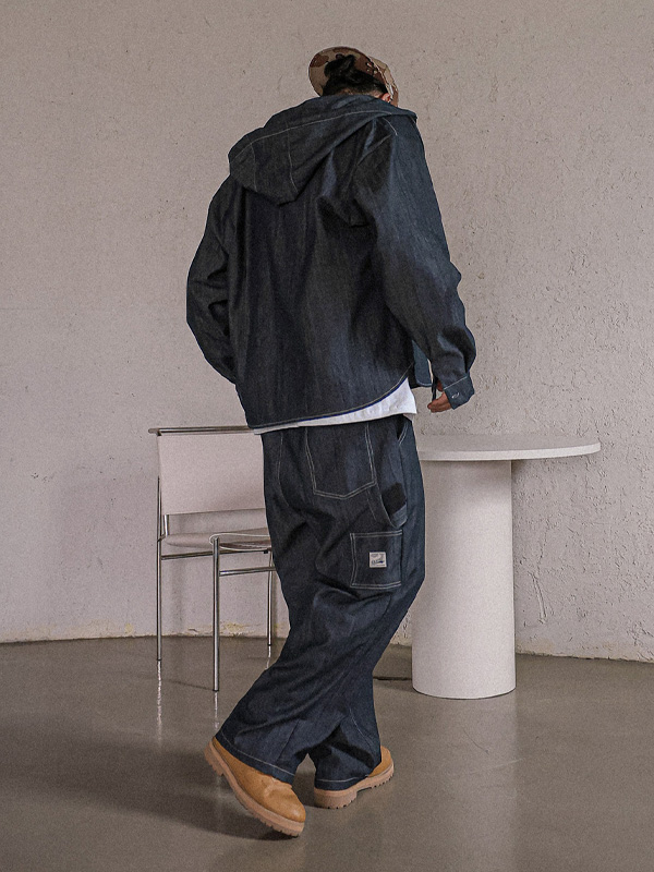 (L-5XL)<BR>마로이 セミワイドフィット ノンウォッシュジーンズ バンディングパンツ