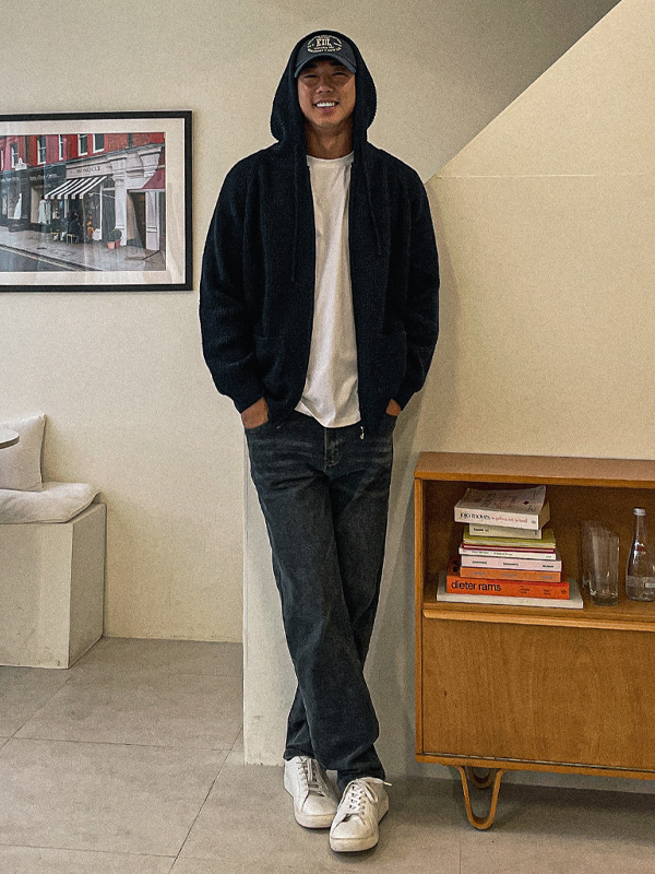 (XL-6XL)<br>바카리 ニットフードジップアップ S001