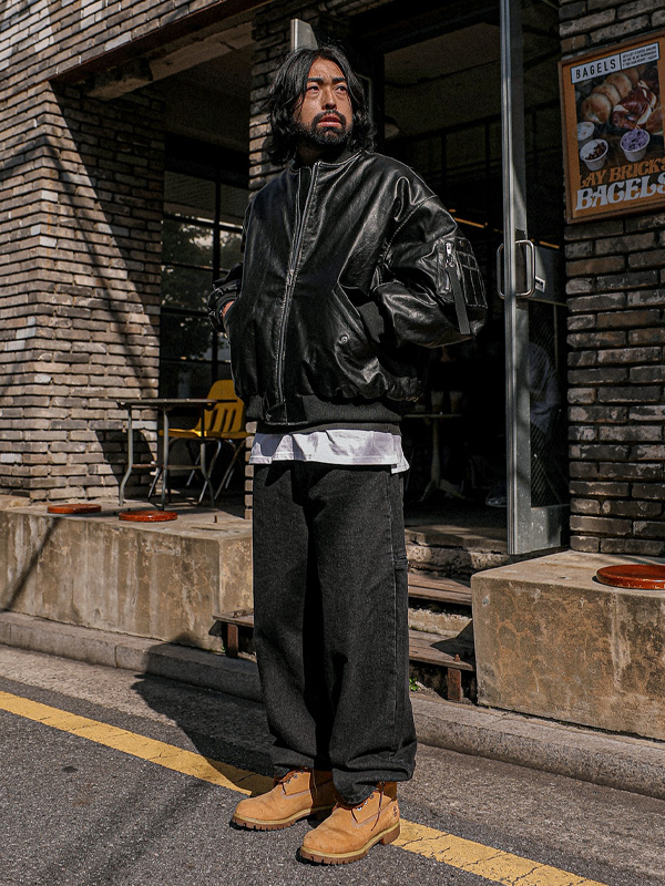 (XL-6XL)<BR>모르토 レザージャンパー