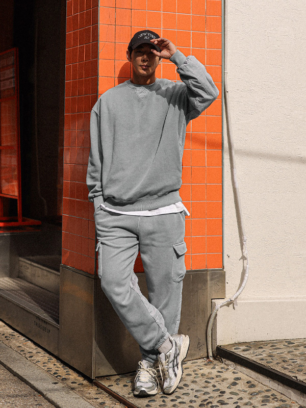 (XL-6XL)<BR>모티차노 顔料 퀼팅기모맨투맨