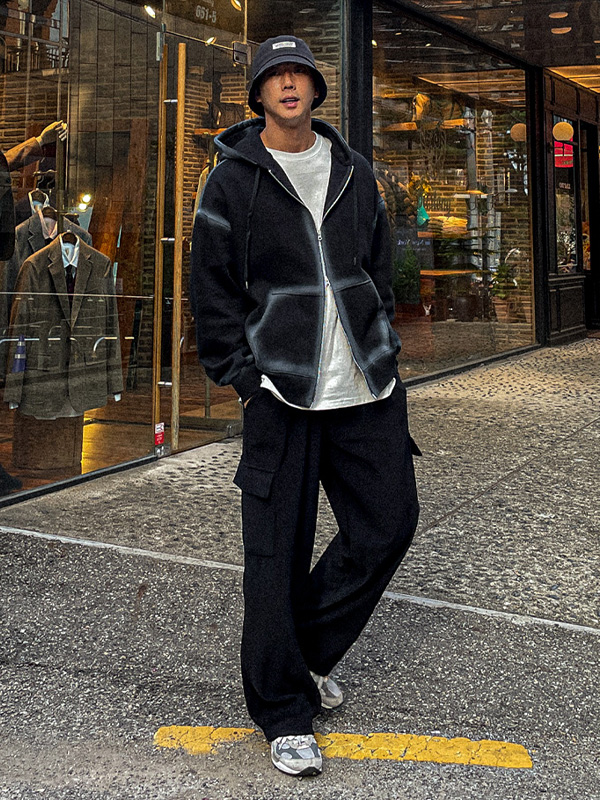 (XL-6XL)<BR>트레이크 起毛フードジップアップ