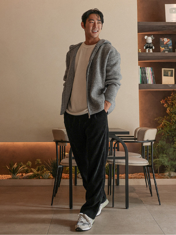 (3XL-6XL)<BR>자스오 フードニットジップアップ 8723