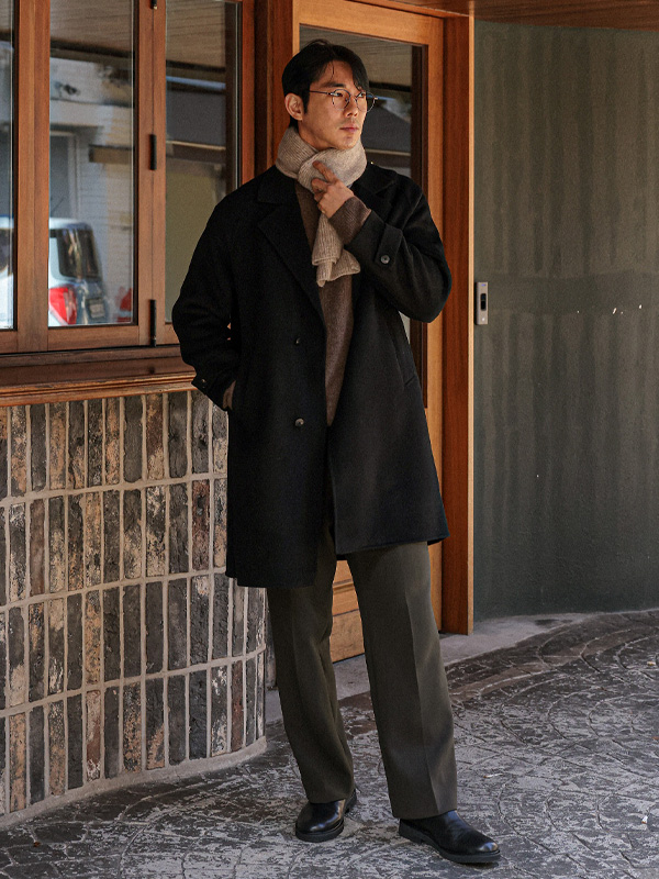 (L-6XL)<BR>아칸다 ハンドメイド 싱글ウール코트(ウール71%) 9092