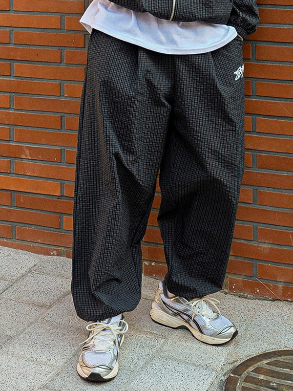 (XL-6XL)<BR>야모니 セミワイドフィット 체크밴딩팬츠