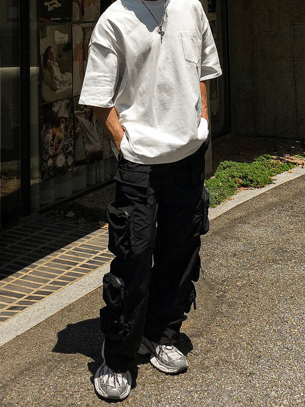 (M-3XL)<br>자빈카 セミワイドフィット ナイロン カーゴバンディングパンツ