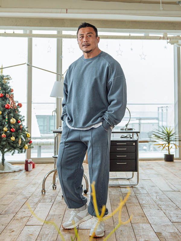 (XL-4XL)<BR>비피트 顔料 マンツーマン+레이비 トレーニング ジョガーパンツ