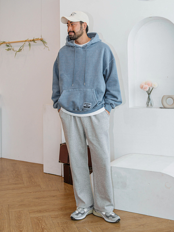 (L-4XL)<BR>미토프 원턱와이드 トレーニングパンツ(안감기모)