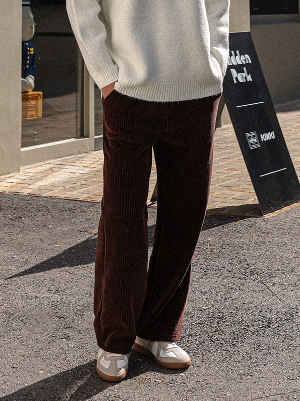 (M-4XL)<BR>파야코 セミワイドフィット 골덴밴딩팬츠 808