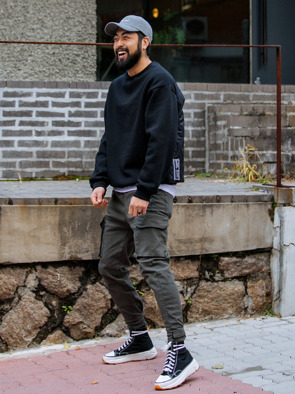 (2XL-5XL)<br>스탯 バディング 起毛マンツーマンTシャツ