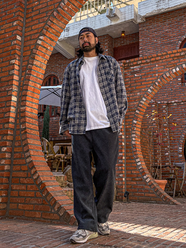 (L-5XL)<BR>리아노바 チェック柄のシャツ N001