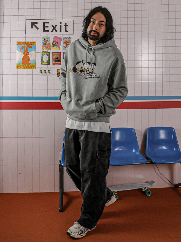 (3XL-6XL)<BR>비소카 顔料 フードティーシャツ