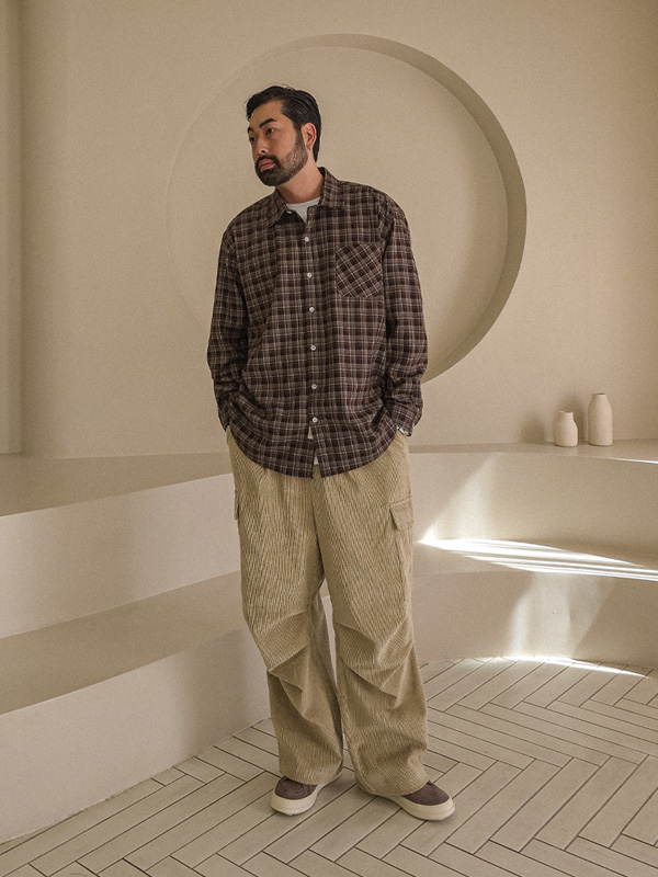 (L-5XL)<br>고다바리 チェック柄のシャツ N016