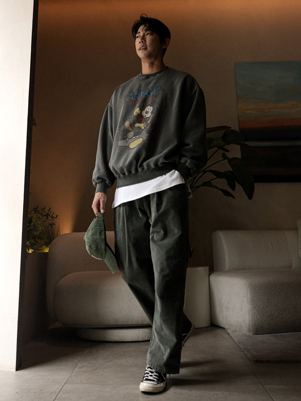 (M-5XL)<BR>언더우드 セミワイドフィット 기모밴딩팬츠 259