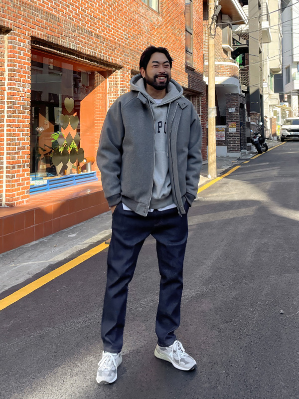 (L-5XL)<BR>코탐 バンディング テーパーフィット 데님기모팬츠