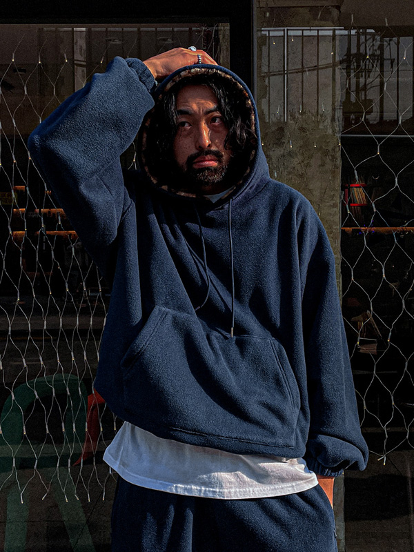 마릴리 フリース フードティーシャツ SET001-T+캥카 フリース ジョガーバンディングパンツ SET001-P