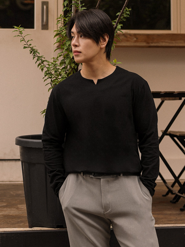 (L-5XL)<br>성공하면 切開 長袖Tシャツ