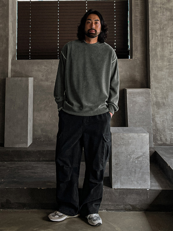 (M-4XL)<BR>니비타 セミワイドフィット カーゴバンディングパンツ