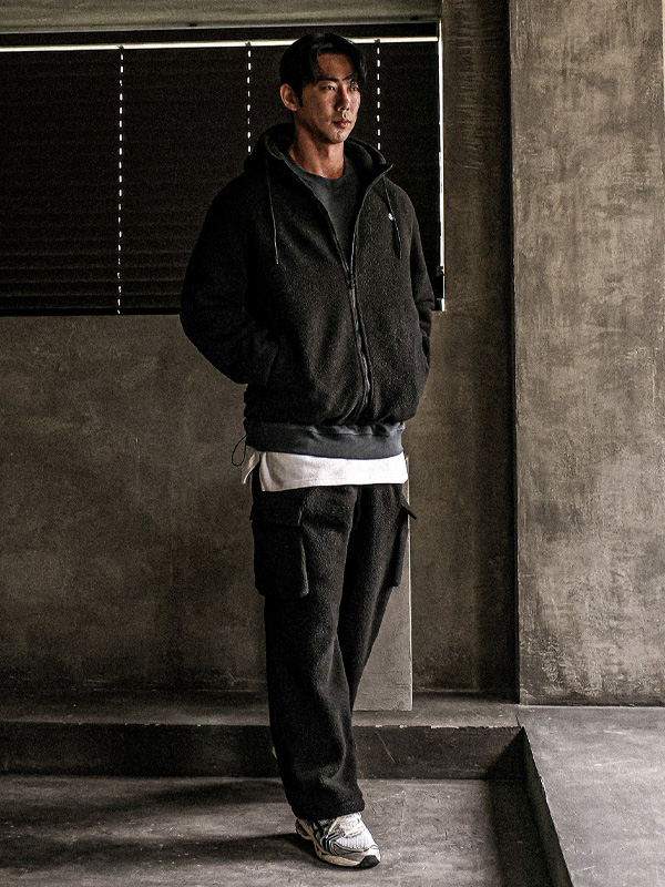 (XL-6XL)<br>비컨스 フリース フードジップアップ