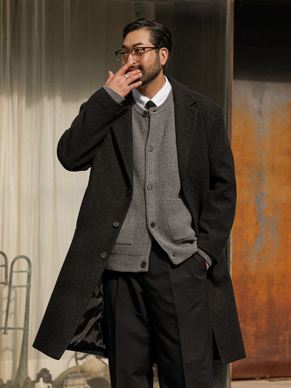 (L-4XL)<BR>에스피냐 ウール ロングコート